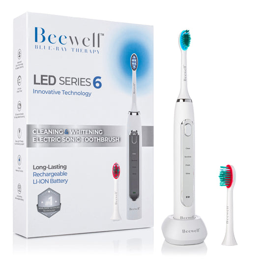 Electric Sonic Blue and Red Light Therapy Toothbrush