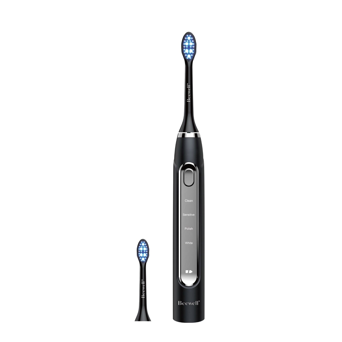 Electric Sonic Blue LED Whitening Toothbrush - Black