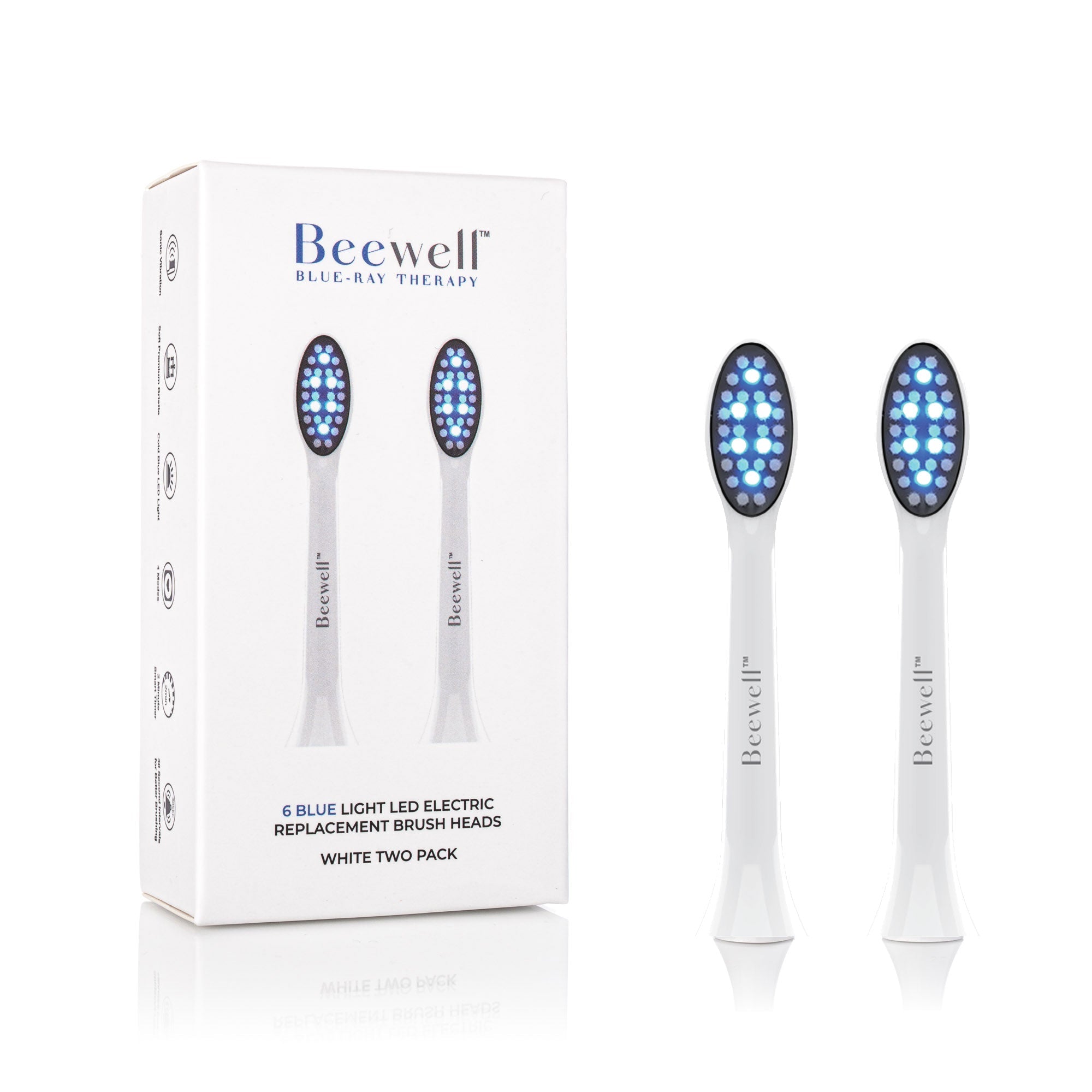 Blue LED Therapy Brush Head Replacement - Body White Color – Beewell ...
