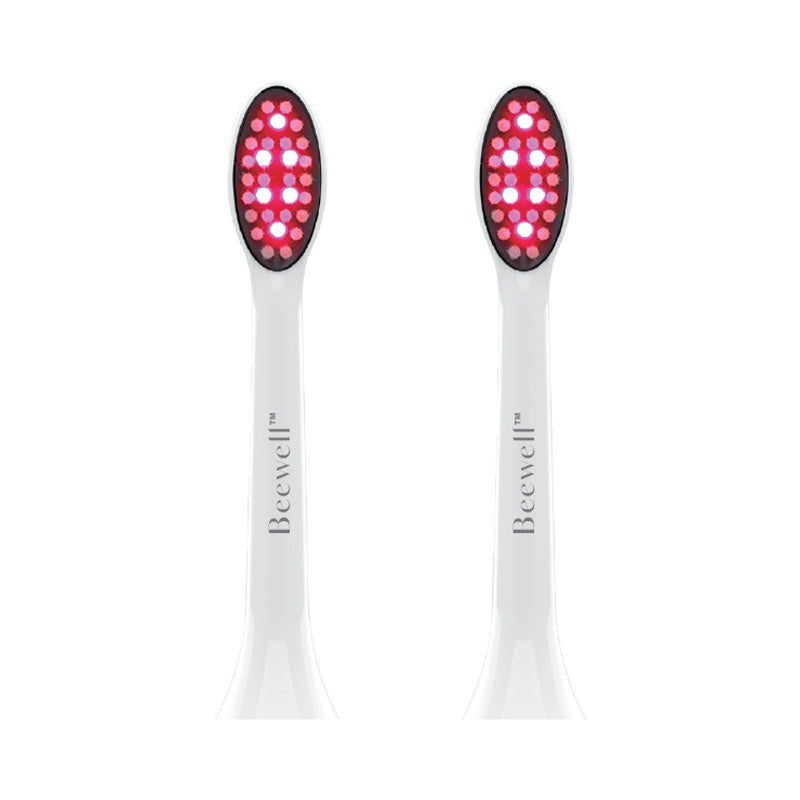 Red LED Therapy Toothbrush Replacement Head - White Body color