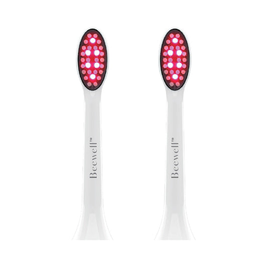 Red LED Therapy Toothbrush Replacement Head - White Body color